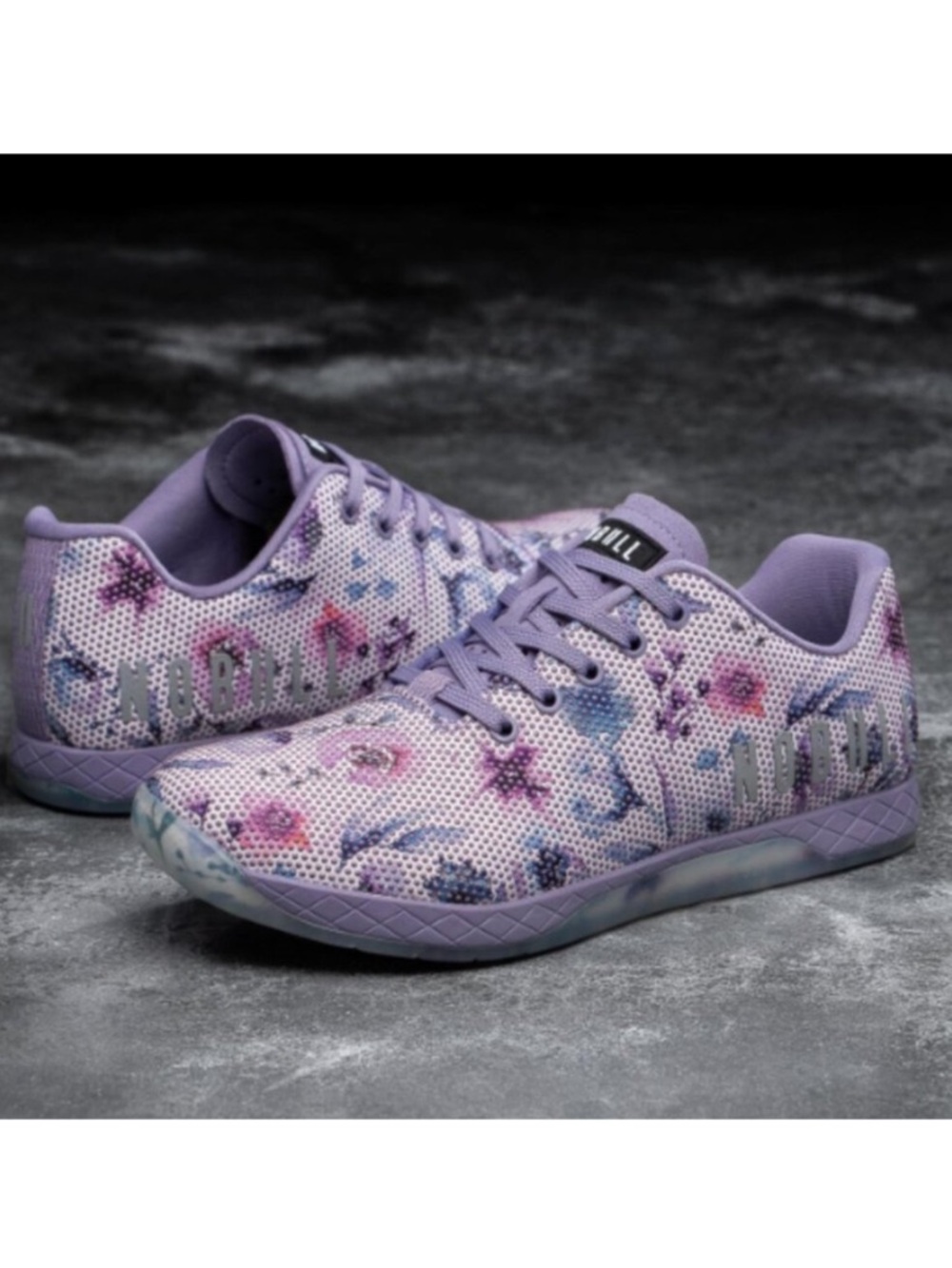 NOBULL Watercolor Floral Trainer Sneakers Purple
